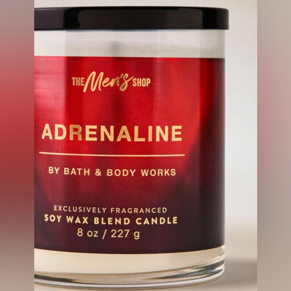 Bath & Body Works Men's Adrenaline Single Wick Candle 8oz NEW - Picture 2 of 5